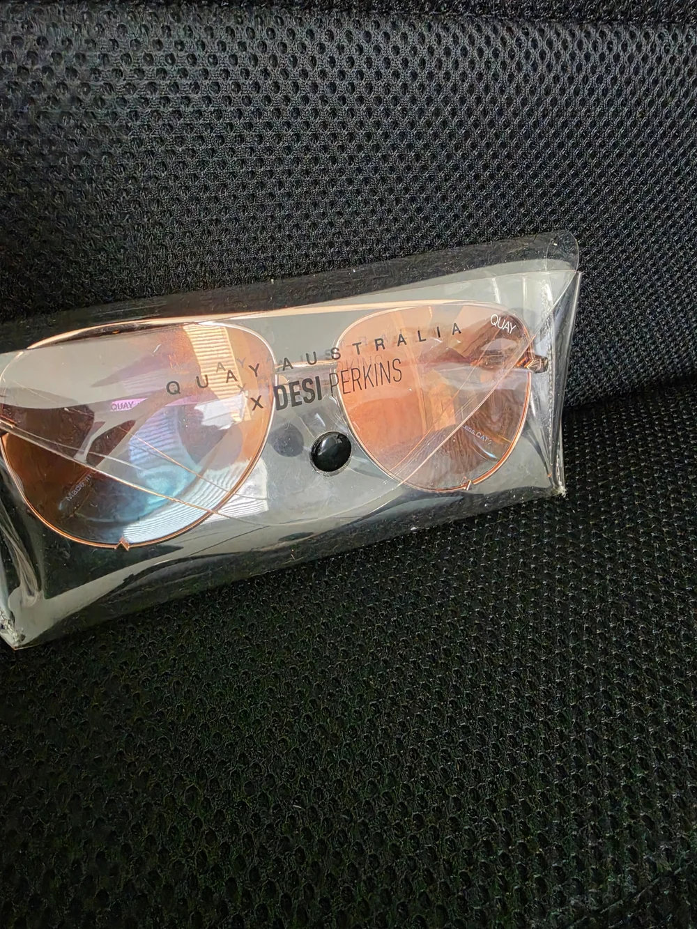 Quay Australia Rose-Gold Frame Sunglasses with Orange Lenses